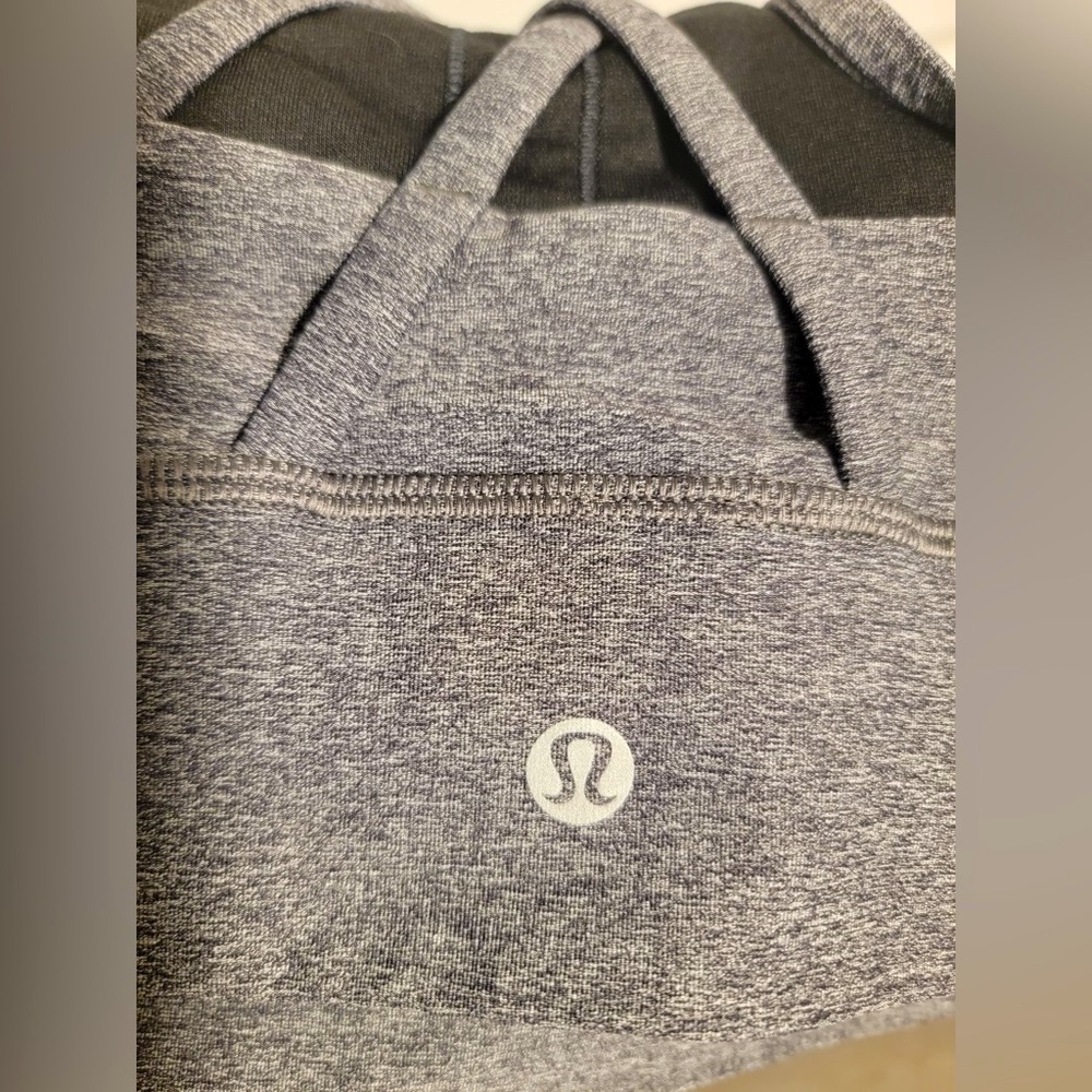 Lululemon Energy Bra *Long Line• Grey/ Heathered Black•FLAWLESS• size 8 - Picture 8 of 11